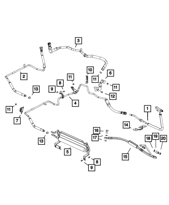 20142020 Ram Power Steering Return Hose 68168027AC Mopar Factory Parts