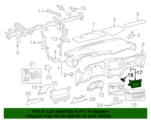 20112015 Scion tC Center Bezel 5540521050B0 Toyota Sunnyvale Parts