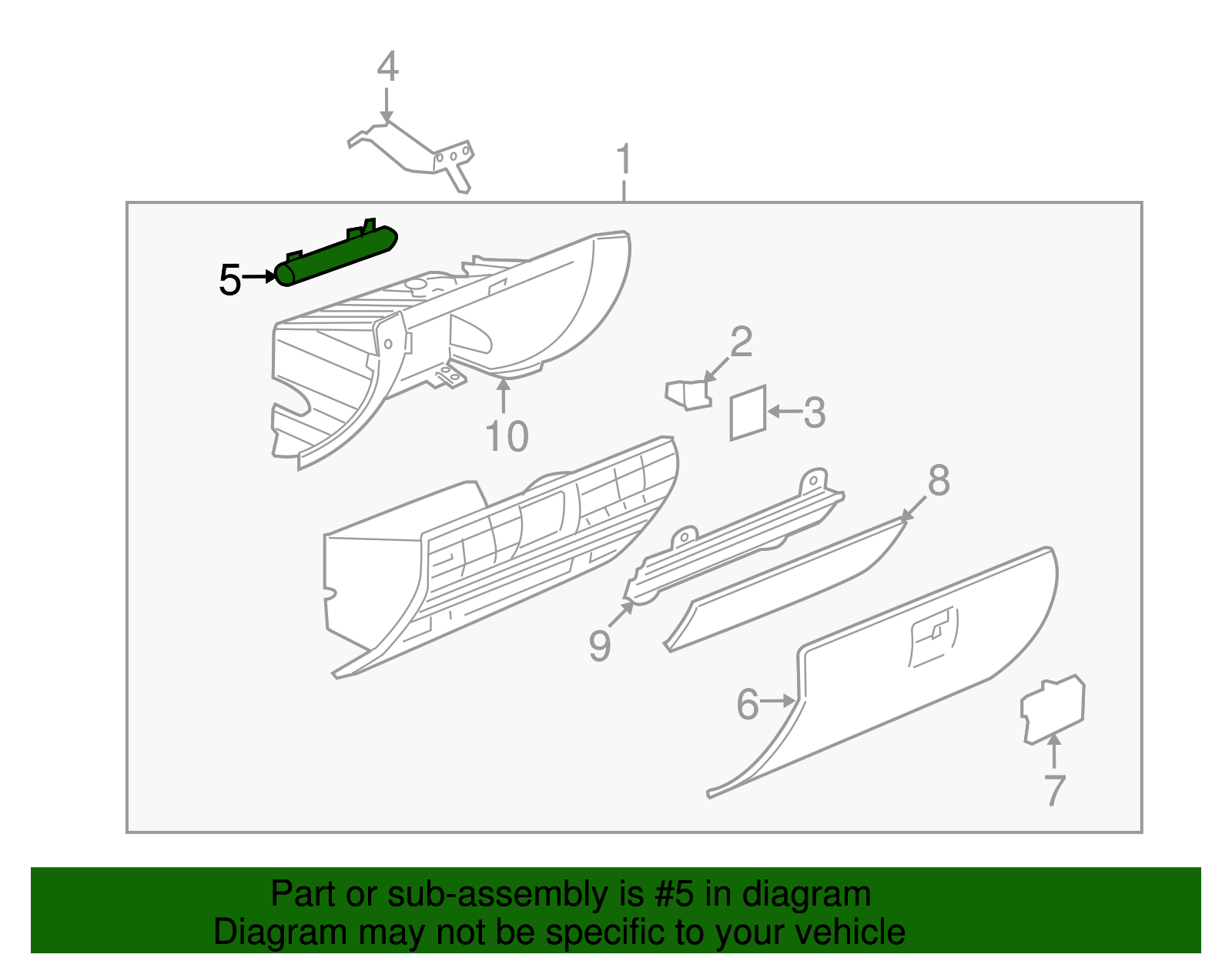 Instrument Panel Compartment Door Strut - GM (96475201)