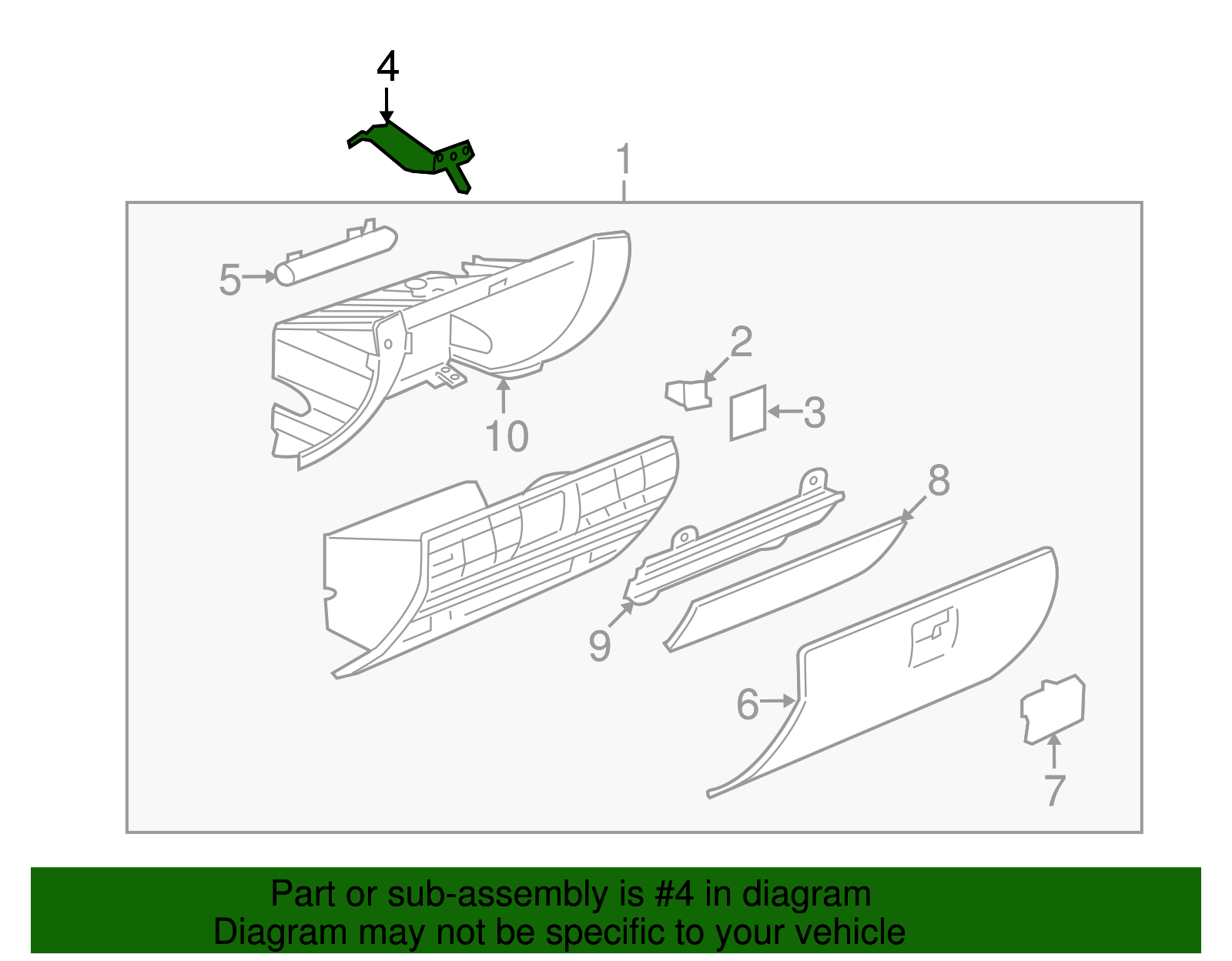 Instrument Panel Compartment Door Lock Striker - GM (96476911)