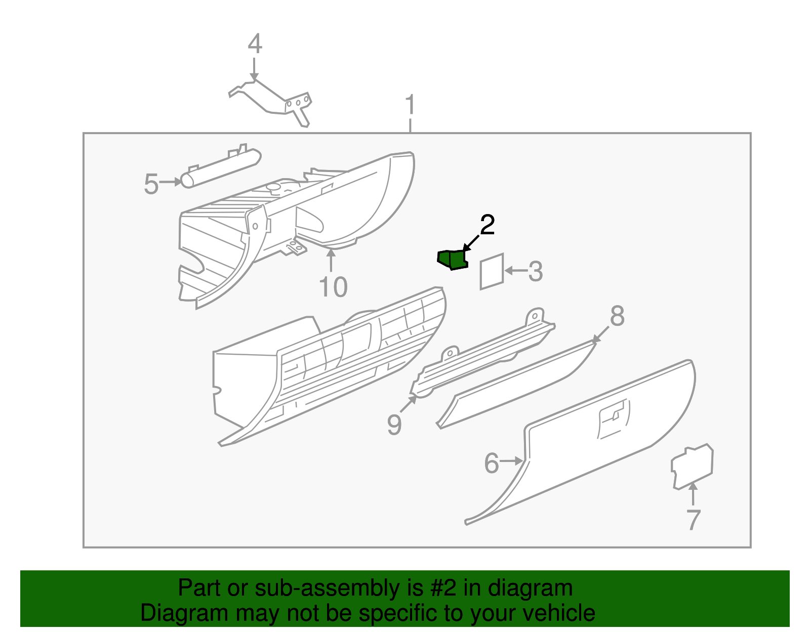 Instrument Panel Compartment Bumper - GM (96630075)