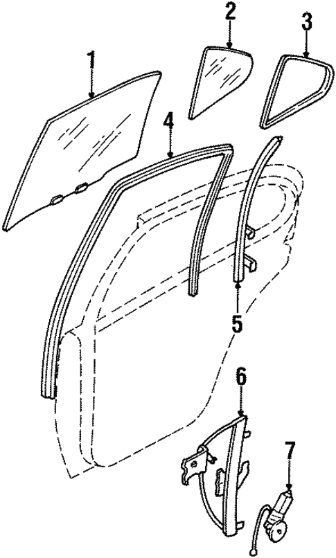 Glass - Rear Door for 1995 Nissan Maxima #0