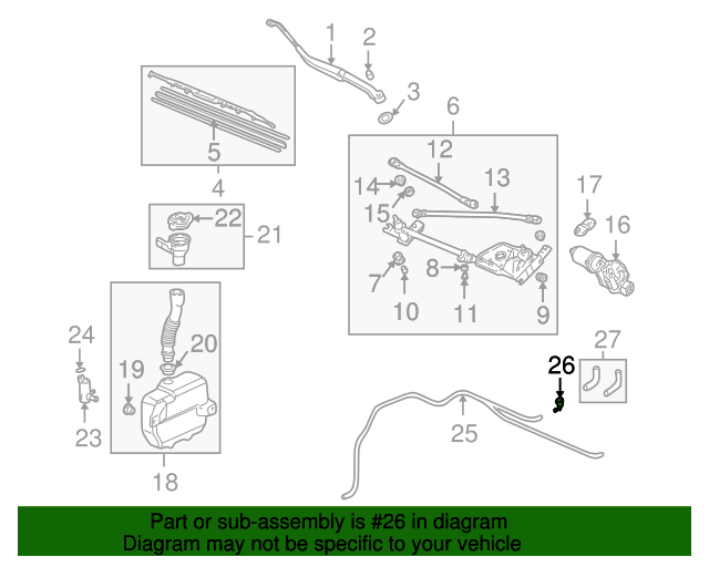 20012003 Acura Nozzle, Windshield Washer 76810S3MA02 Acura Parts Now