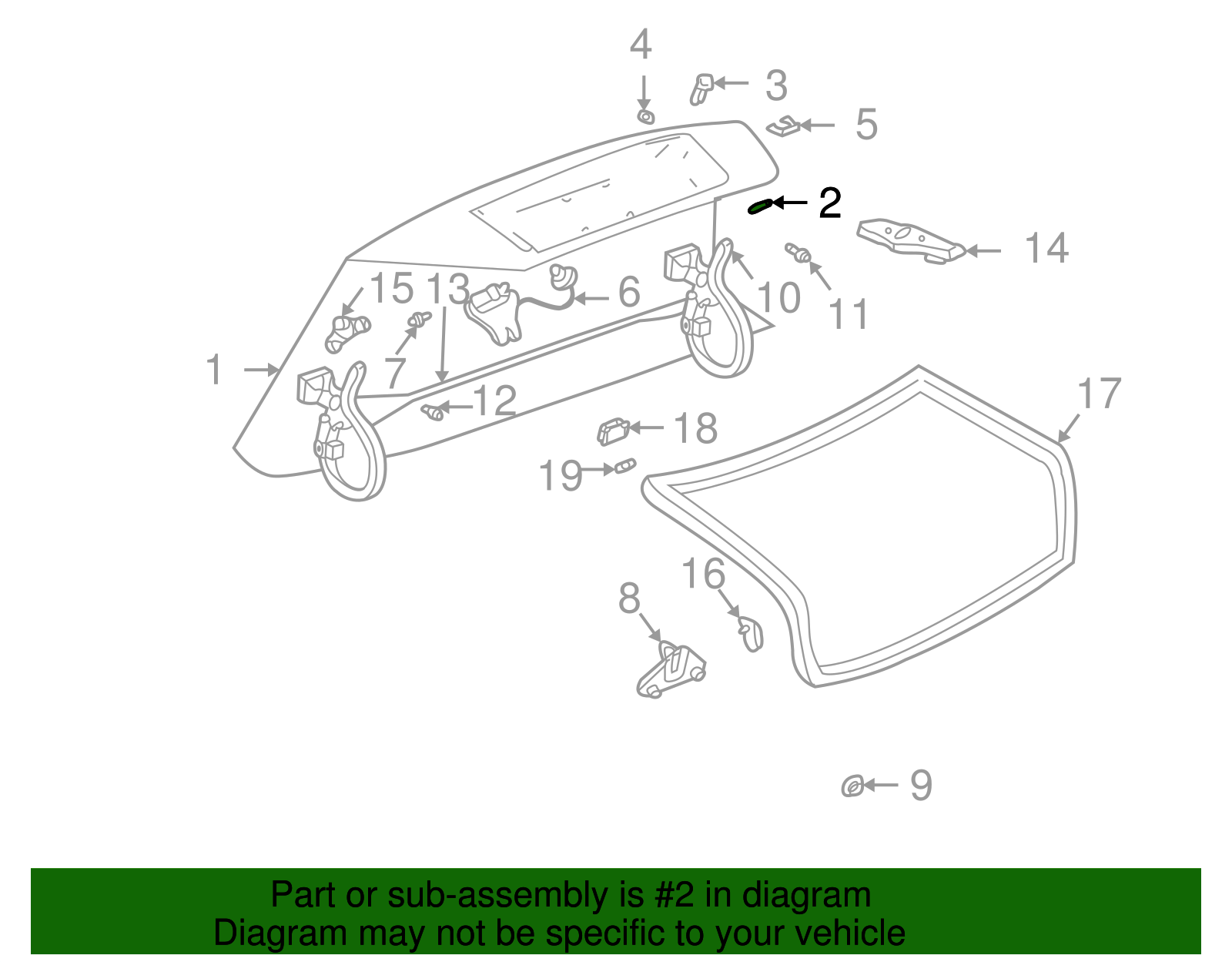 Trunk Lid Bumper - GM (25710897)