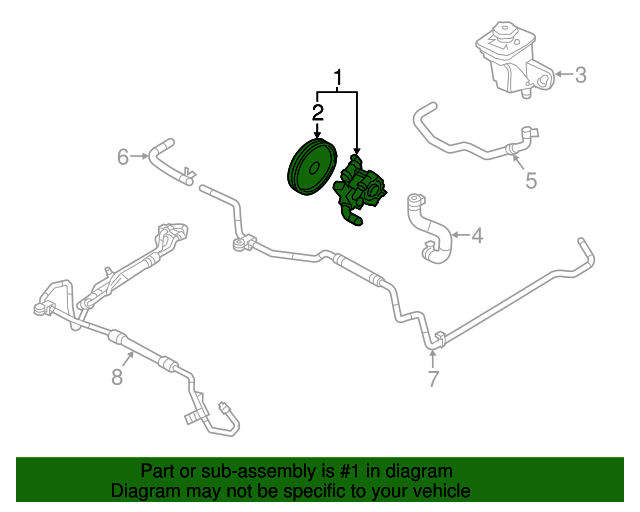 20002002 Lincoln LS Power Steering Pump XW4Z3A674GBRM Blue Springs