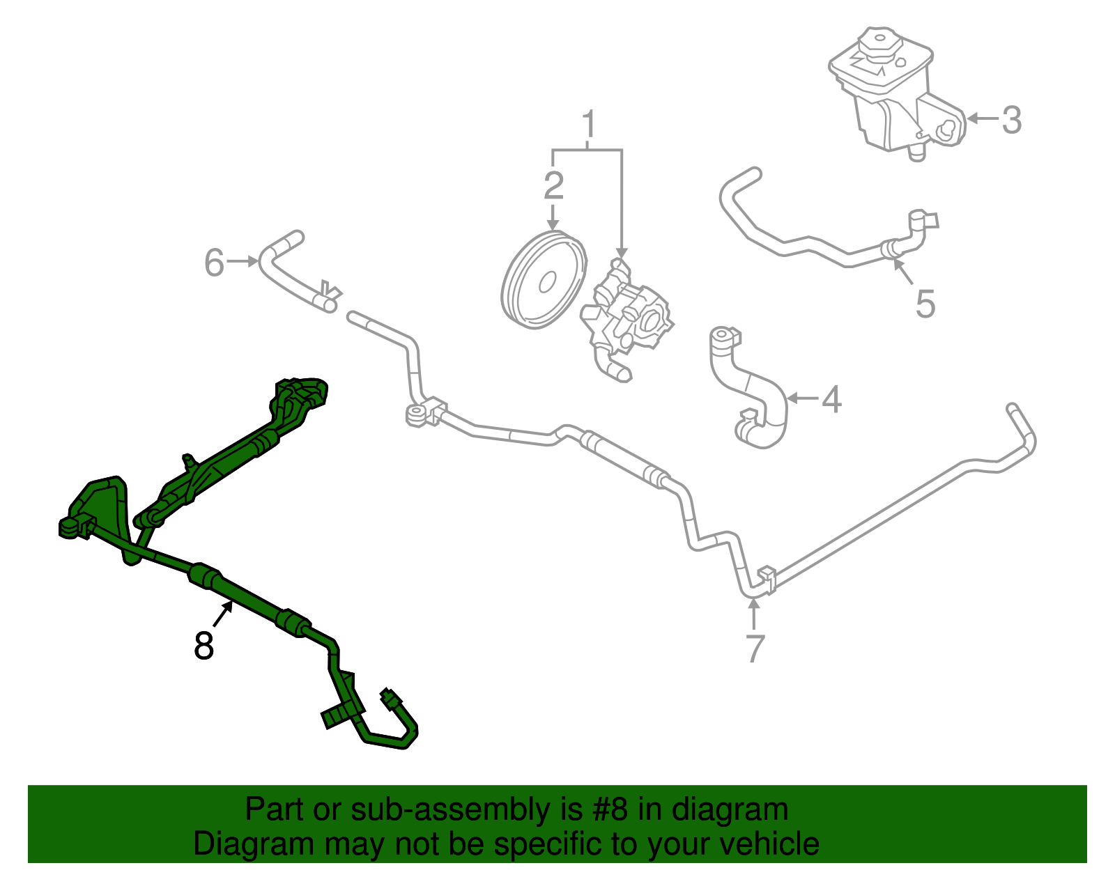 Pressure Hose - Ford (YW4Z-3A719-CA)