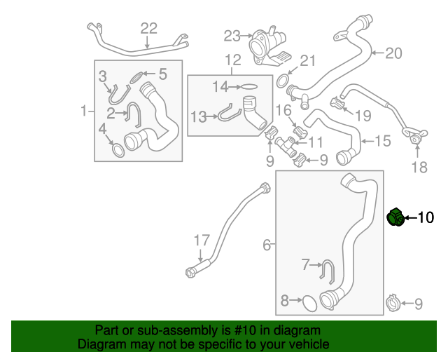 20092023 Audi Radiator Coolant Hose Bracket WHT006829 Audi USA Parts