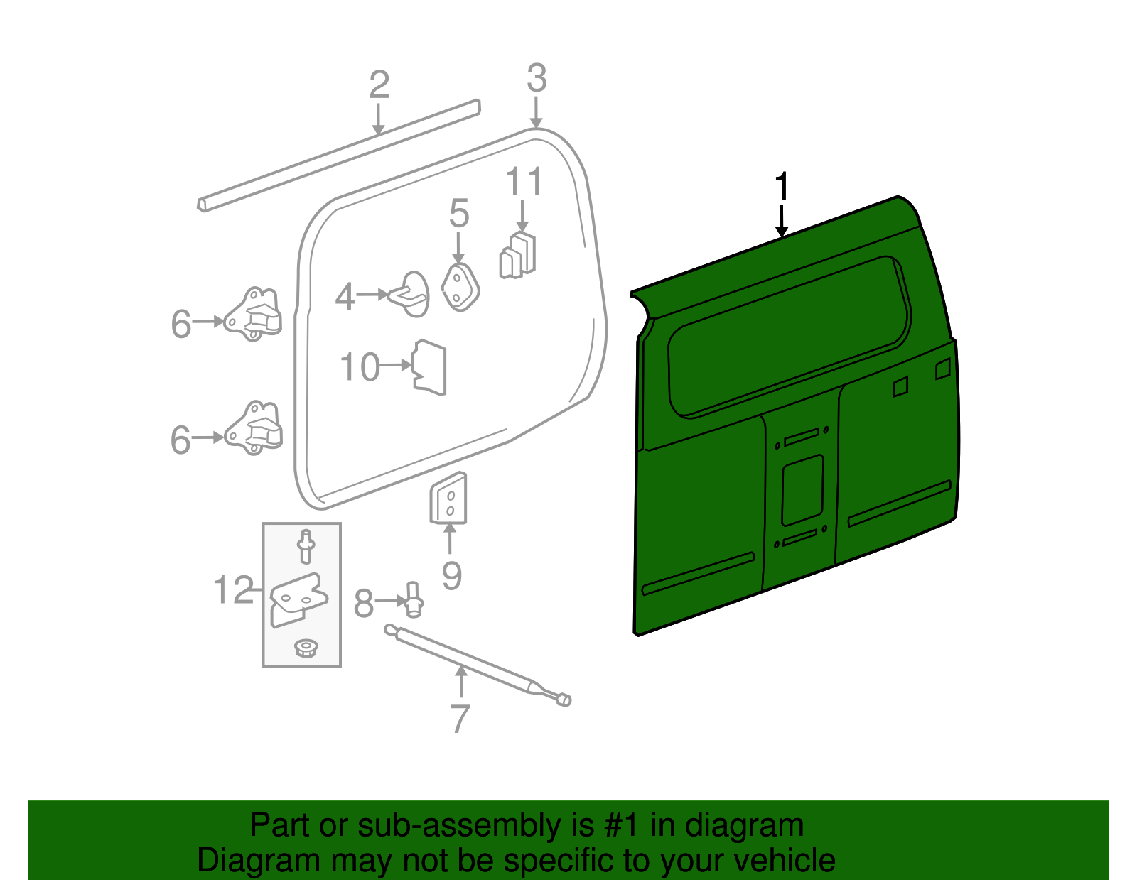 Liftgate with Reinforcements, Plates, and Nuts - GM (25883847)