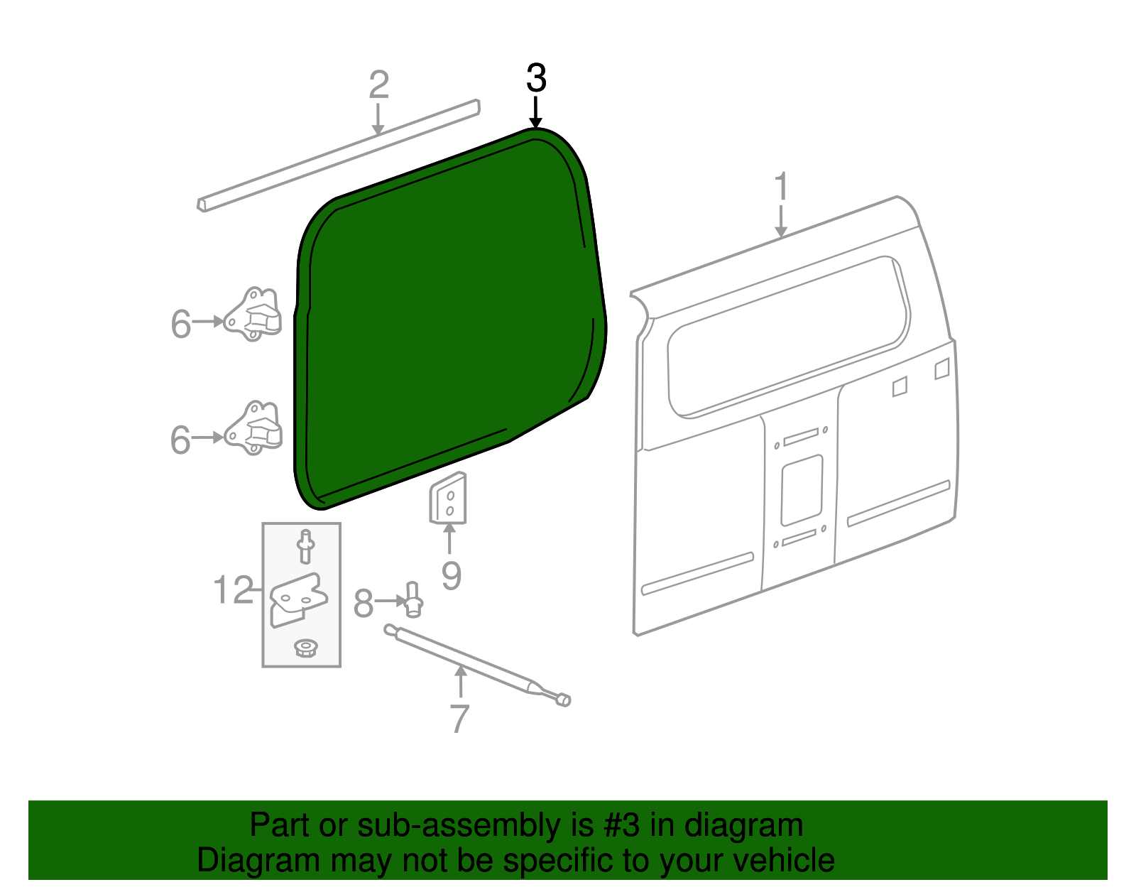 Weatherstrip, R/D - GM (25931894)