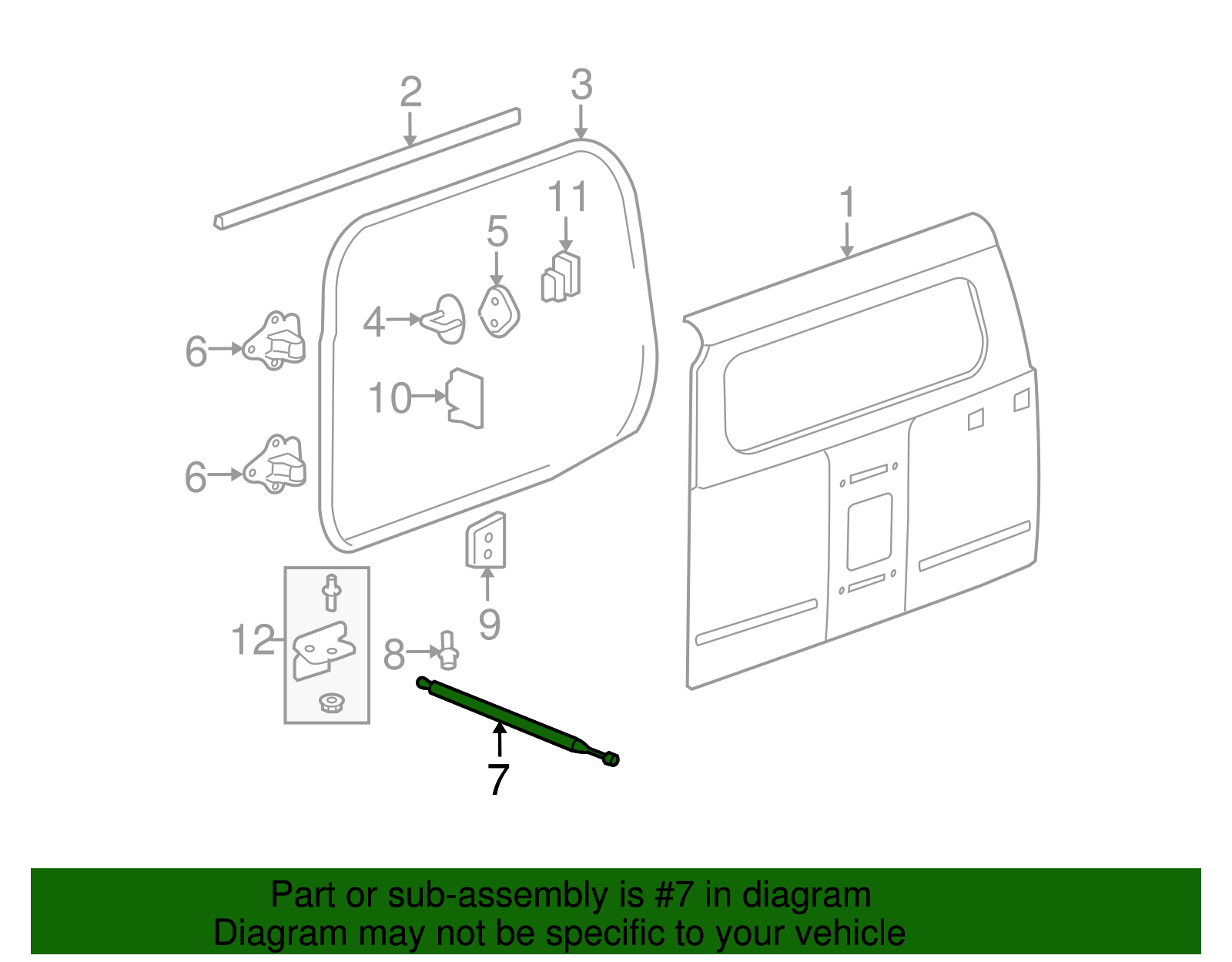 Rear Door Strut (15864389)