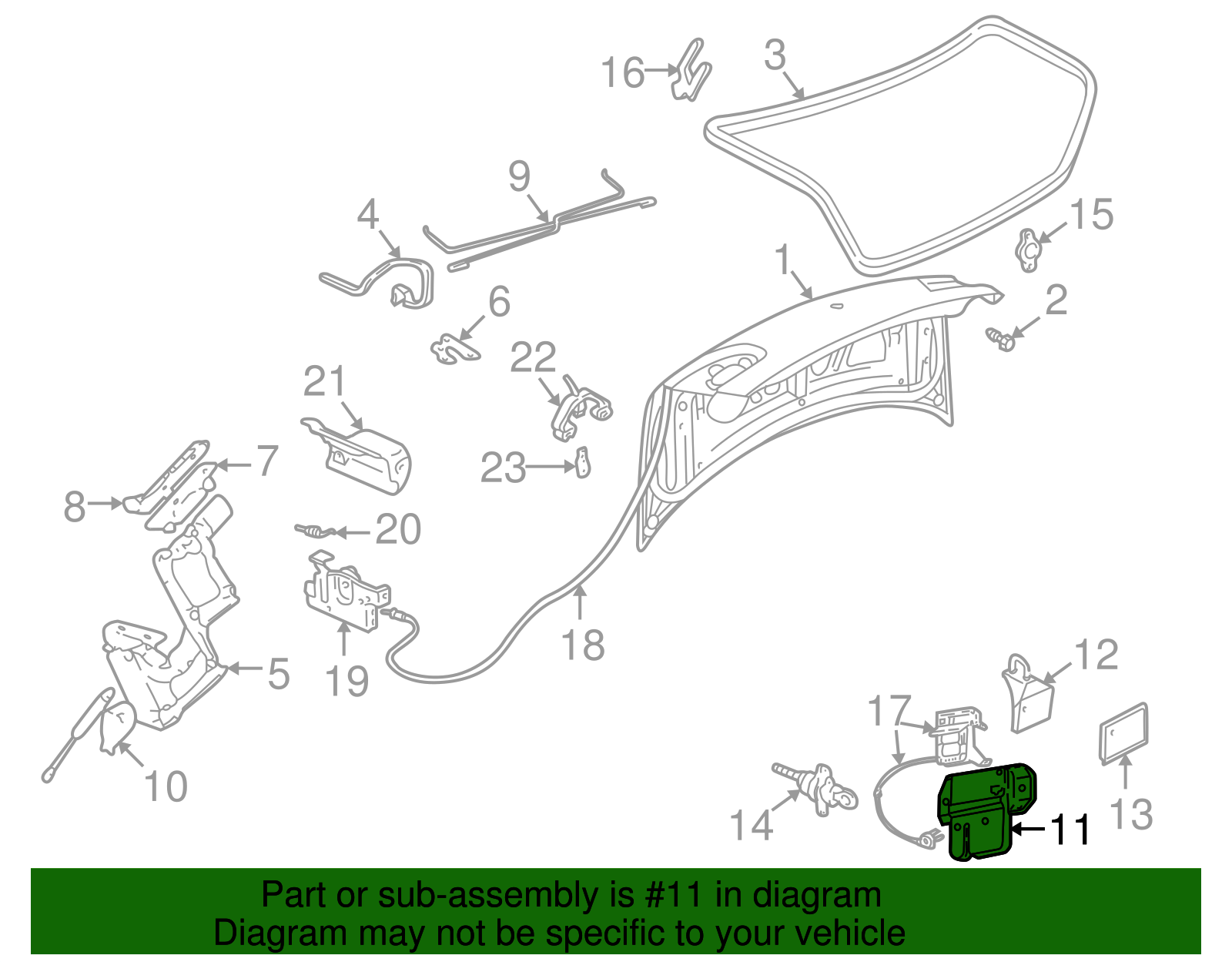 Deck Lid Latch - GM (20513755)