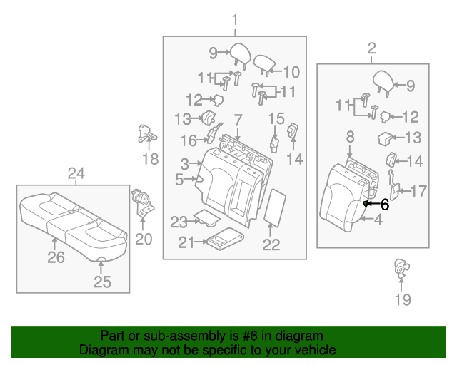 Rear Left Genuine Hyundai 89350-2S001 Seat Back Main Pad Assembly Rear Left Genuine Hyundai 89350-2S001 Seat Back Main Pad Assembly