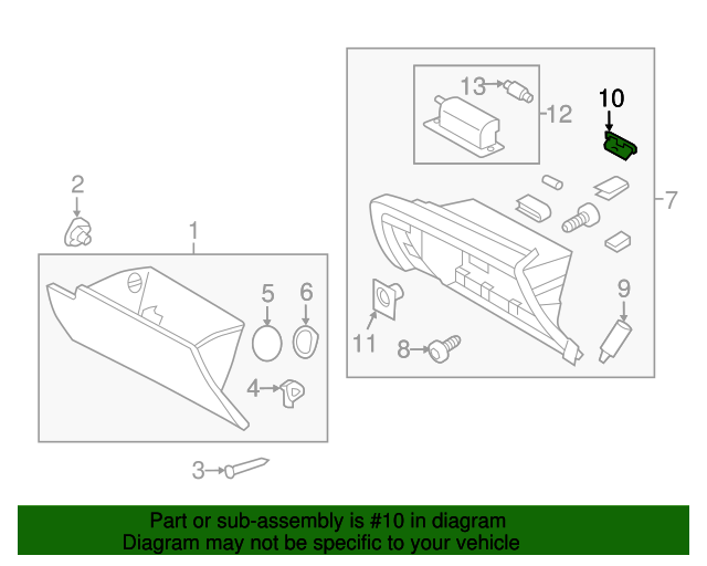 20122015 Kia Optima Glove Box Frame Cap 845444C000VA