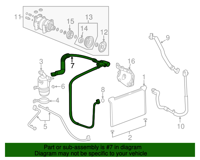 20062014 GM Air Conditioning Hose Assembly 22876350 Motor City Parts
