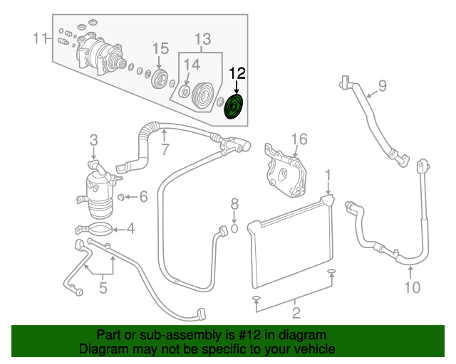 20002014 GM Air Conditioning Compressor Clutch Kit with Clutch, Coil