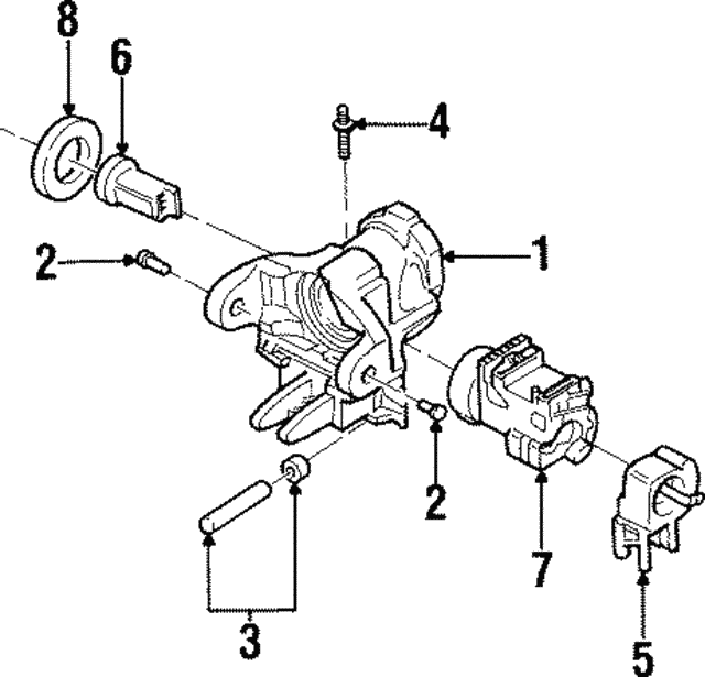 Genuine OEM Steering Column Lock and Ignition Switch Cylinder Part