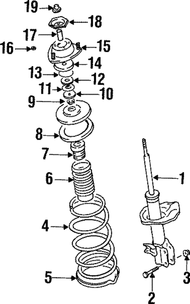 19982001 Chevrolet Metro Strut, Front Suspension 91172301