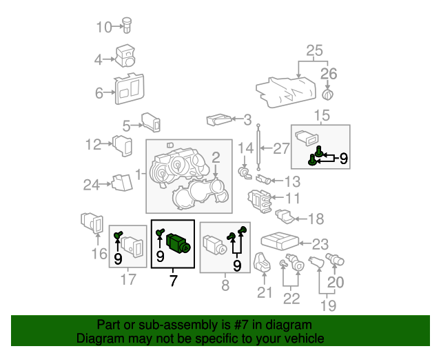 20032008 Toyota Matrix Hazard Switch 8433201070 Toyota Parts Center