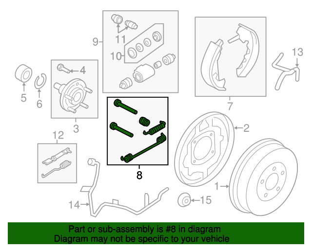 20082012 Ford OEM Drum Brake Shoe Hold Down Spring 8L8Z2A225A OEM
