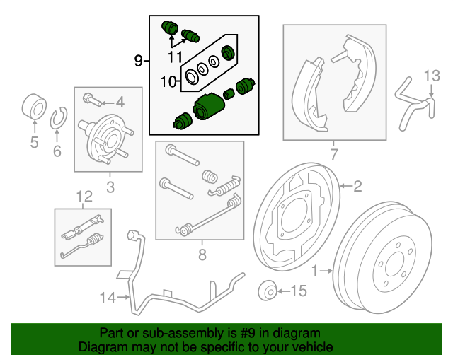20082012 Ford Wheel Cylinder 8L8Z2261AD