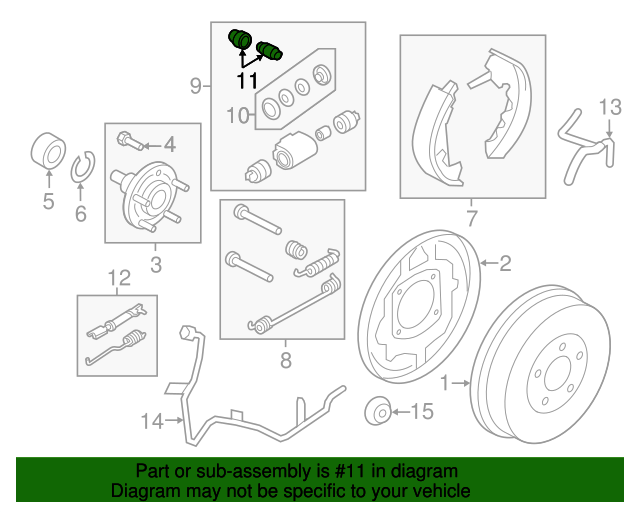 20082012 Ford Wheel Cylinder Bleeder Screw 8L8Z2208A