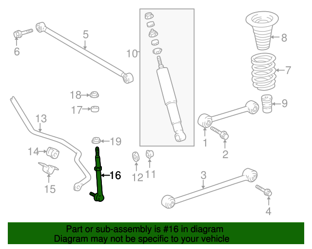19962002 Toyota 4Runner Link Assembly, Rear Stabilizer 4883035020