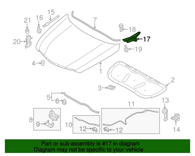 Evan-Fischer Hood Hinge Pair For 2011-2015 Hyundai Sonata - Driver & Passenger Side - View #4