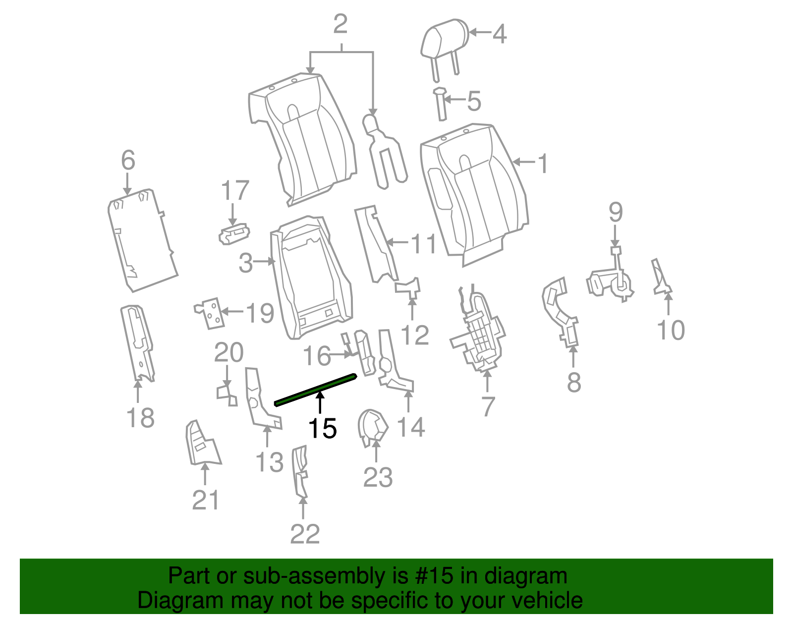 Front Seat Recliner Actuator Rod - Buick (25774016)
