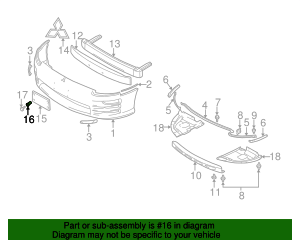 2000-2015 Mitsubishi License Bracket Retainer Nut MU435004 | Mitsubishi ...