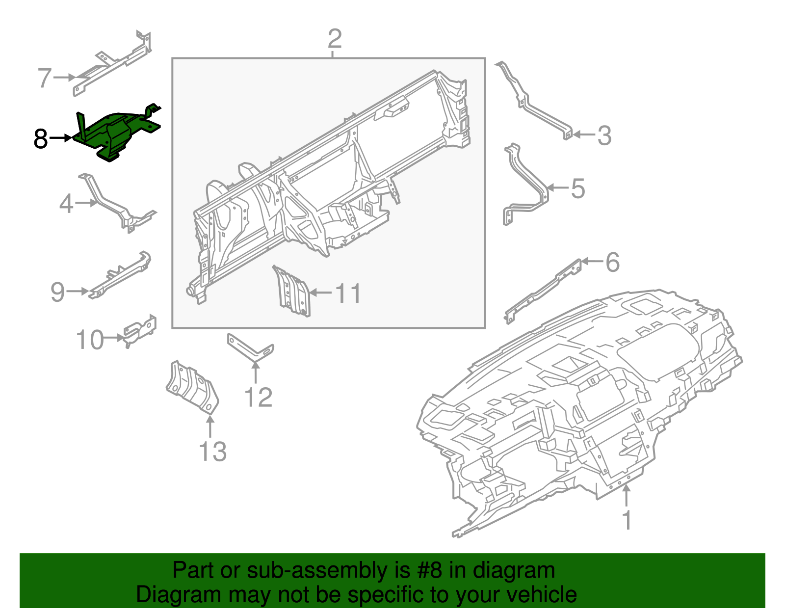 Reinforced Beam Upper Bracket - Ford (GJ5Z-58045F10-A)