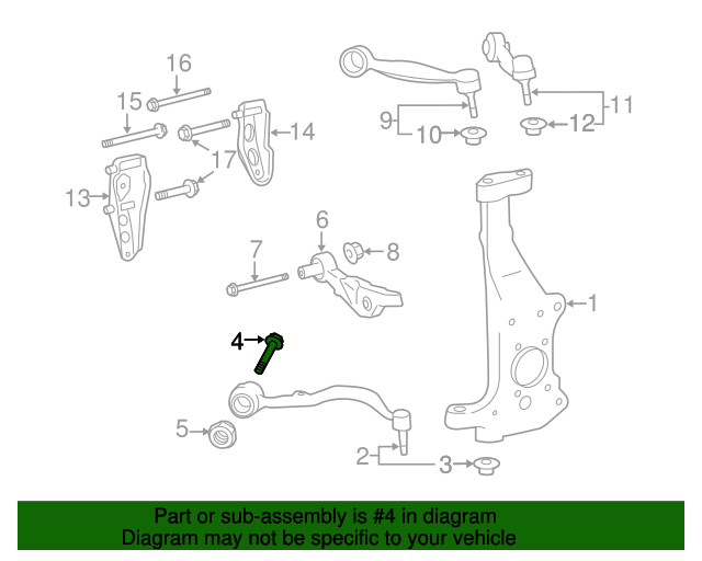 20072017 Lexus Lower Control Arm Bolt 9010514176 Lexus Direct parts