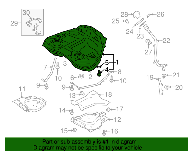 20132014 Subaru Tribeca Fuel Tank Complete 42012XA01B QuirkParts