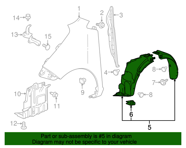 42802435 GM Driver Side Front Wheel Housing Liner Assembly GM Parts Store