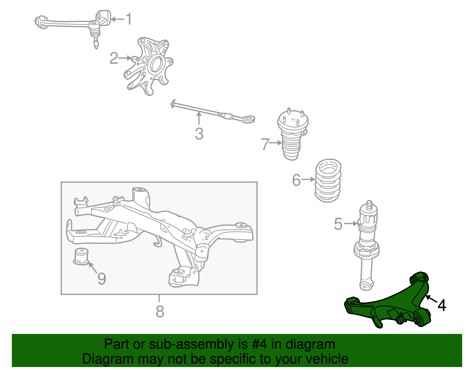 Lower Control Arm - Ford (XW4Z-5A649-AA)