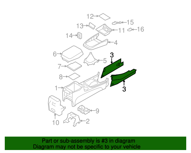 Right Genuine Hyundai 84615-0W002-J4 Center Console Trim Assembly