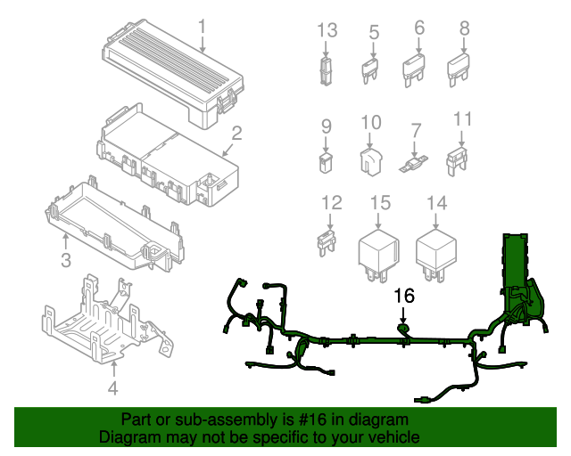 2008 Ford Engine Harness 7T4Z12A581AA Varsity Ford