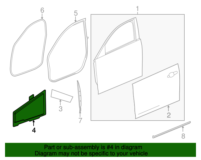 20142021 Cadillac Door Panel Insulation 22856659