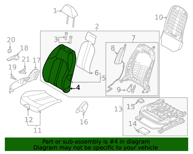 Genuine Hyundai 88460-33500-ECO Seat Back Panel Assembly Front Right Genuine Hyundai 88460-33500-ECO Seat Back Panel Assembly Front Right