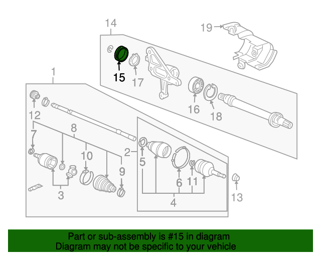 20052010 Acura Seal, Half Shaft (Outer) (Nok) 91260SJK003 OEMAcuraPart