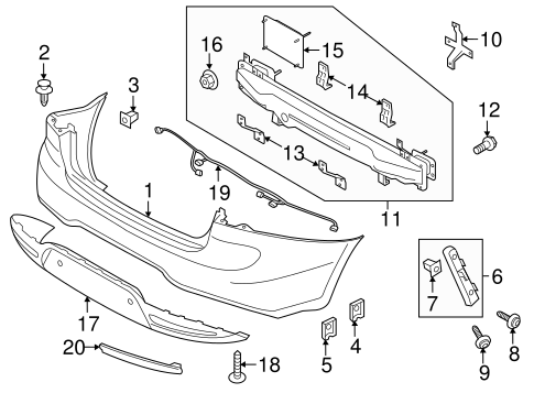 Bumper & Components - Rear for 2013 Kia Rio #1