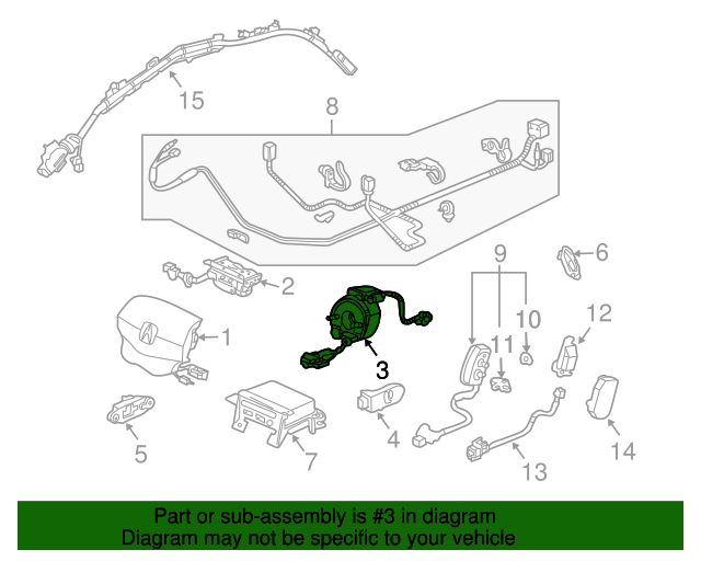 20042006 Acura TL Reel Assembly, Cable (Furukawa) 77900SEPA01 OEM