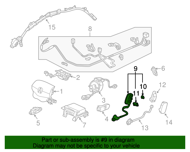 20052008 Acura TL Module Kit, L Side Airbag 06788SEPA91 OEMAcuraPart