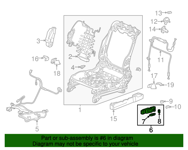 20132017 Honda Accord Power Seat Switch 81650T2FA52ZA Honda