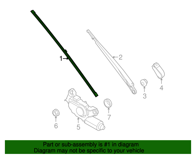 Genuine Porsche 971955427A 95B Macan, 970/971 Panamera Rear Wiper