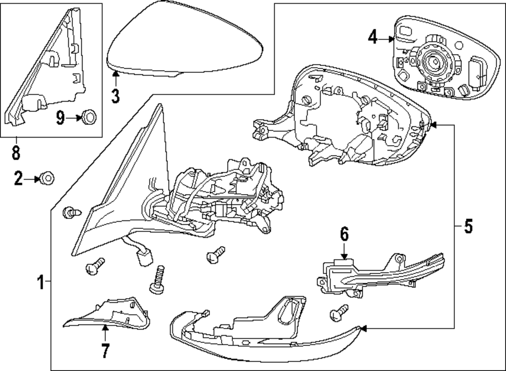 Genuine Honda Door Mirror Cover 76251-TVA-A01ZX | eBay