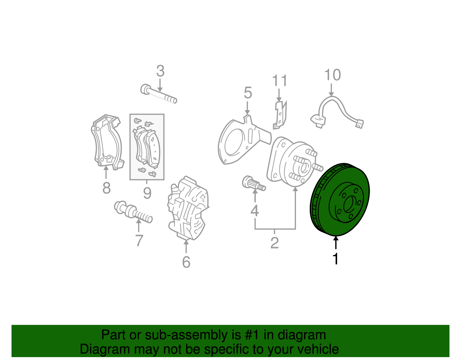 Front Disc Brake Rotor - GM (89047768)