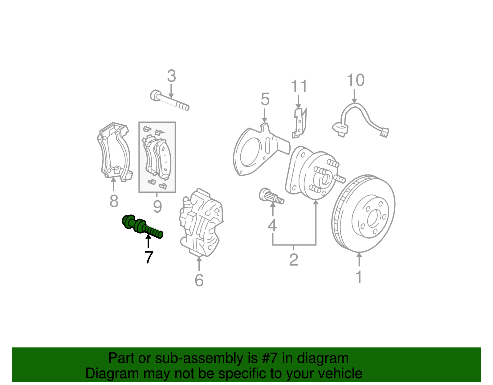 M14x2x41 Front Disc Brake Caliper Bracket Bolt - GM (96625944)