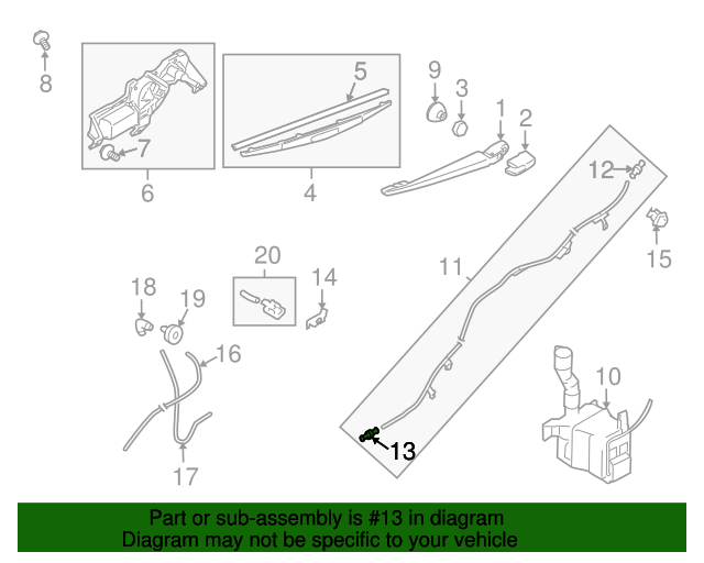 Washer Hose Joint Subaru (86638KG030) Subaru Parts