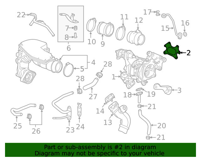 182336B2A01 Turbocharger Gasket 20182022 Honda Accord Honda