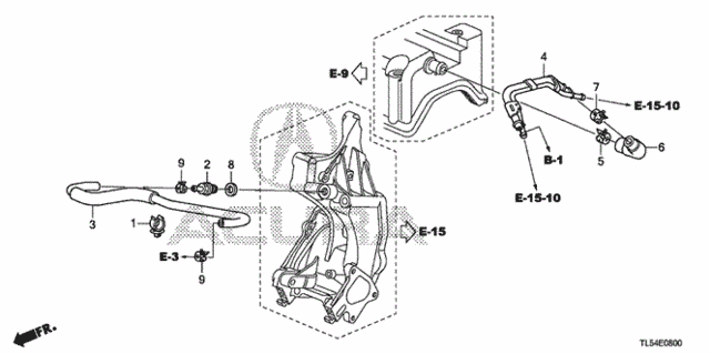 2009-2014 Acura TSX Clip, Hose (D19.1) 17138-RL5-A01 | The Acura Parts Store | Tsx Engine Breather Hose Diagram | | The Acura Parts Store